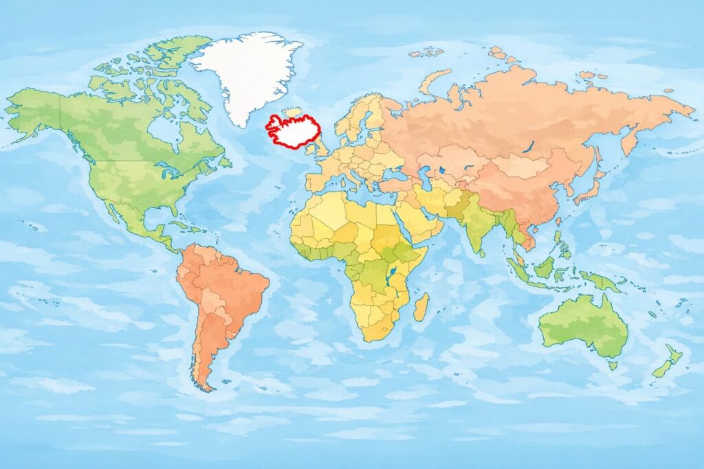 découvrez l'emplacement exact de l'islande sur la carte du monde et explorez ses caractéristiques géographiques uniques.
