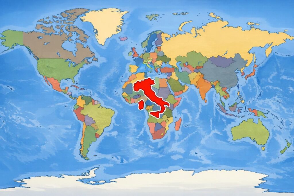 découvrez la localisation précise de l'italie sur la carte du monde et explorez sa position géographique en europe.